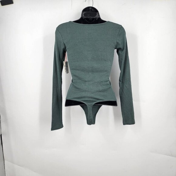 Open Edit Women's Henley Organic Cotton Blend Bodysuit In Green Urban SZ… - Picture 3 of 10